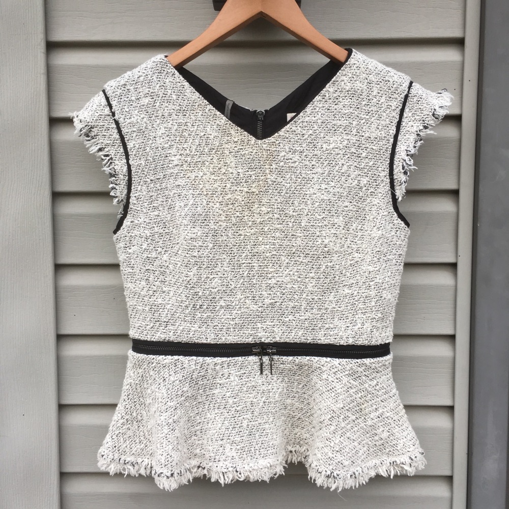 Rebecca Taylor Tweed Peplum Blouse